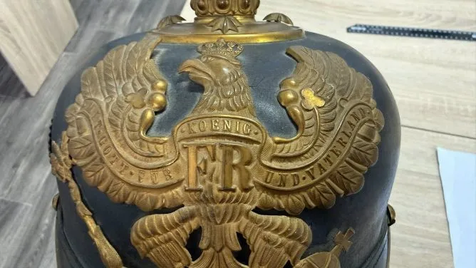RazomUA - Century-old Prussian helmet from Rivne region: rare artifact seized at Kyiv customs — what's next?